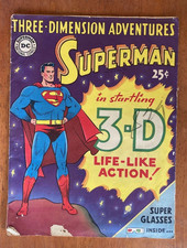 Three-Dimension Adventures Superman Comic Book - 3-D Glasses Missing 1953 1st