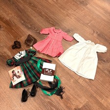 Vintage American Girl Doll Addy Dresses Shoes Hair Nets Ribbon Christmas 90s