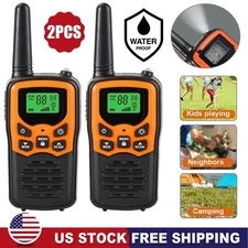2 PACK 100 Mile Long Range Walkie Talkie Two Way Radio Charge Waterproof