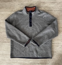 Marine Layer Quilted Snap Pullover XL Gray Mock Neck Coastal Cozy