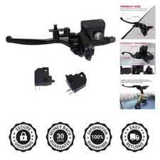7/8" Left Hydraulic Brake Master Cylinder for Motorcycles ATVs, Black
