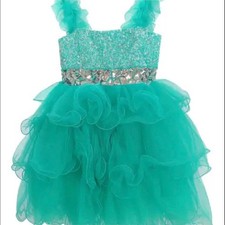 Turquoise Ruffled Dress SHERRI HILL