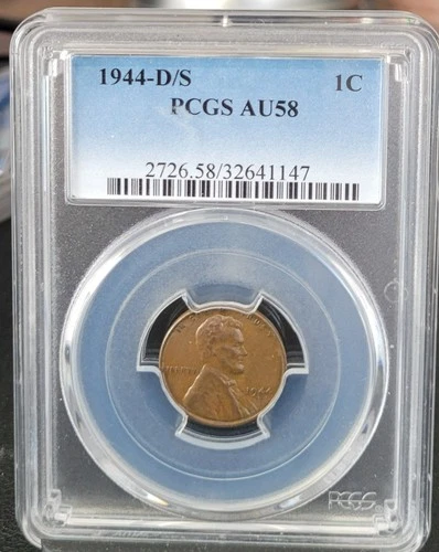 1944-D/S   Lincoln Cent  AU58  PCGS