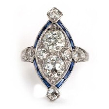 Excellent Old European Cut White Sapphire Women's Wedding Collection Fine Ring