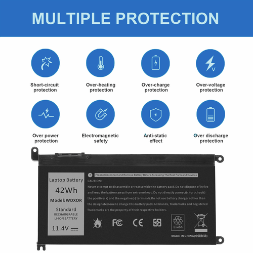 42wh Battery for Dell Inspiron 13 7375 P69G 7378 14 3482 7460 7472 15 5565 5567 - Picture 4 of 12