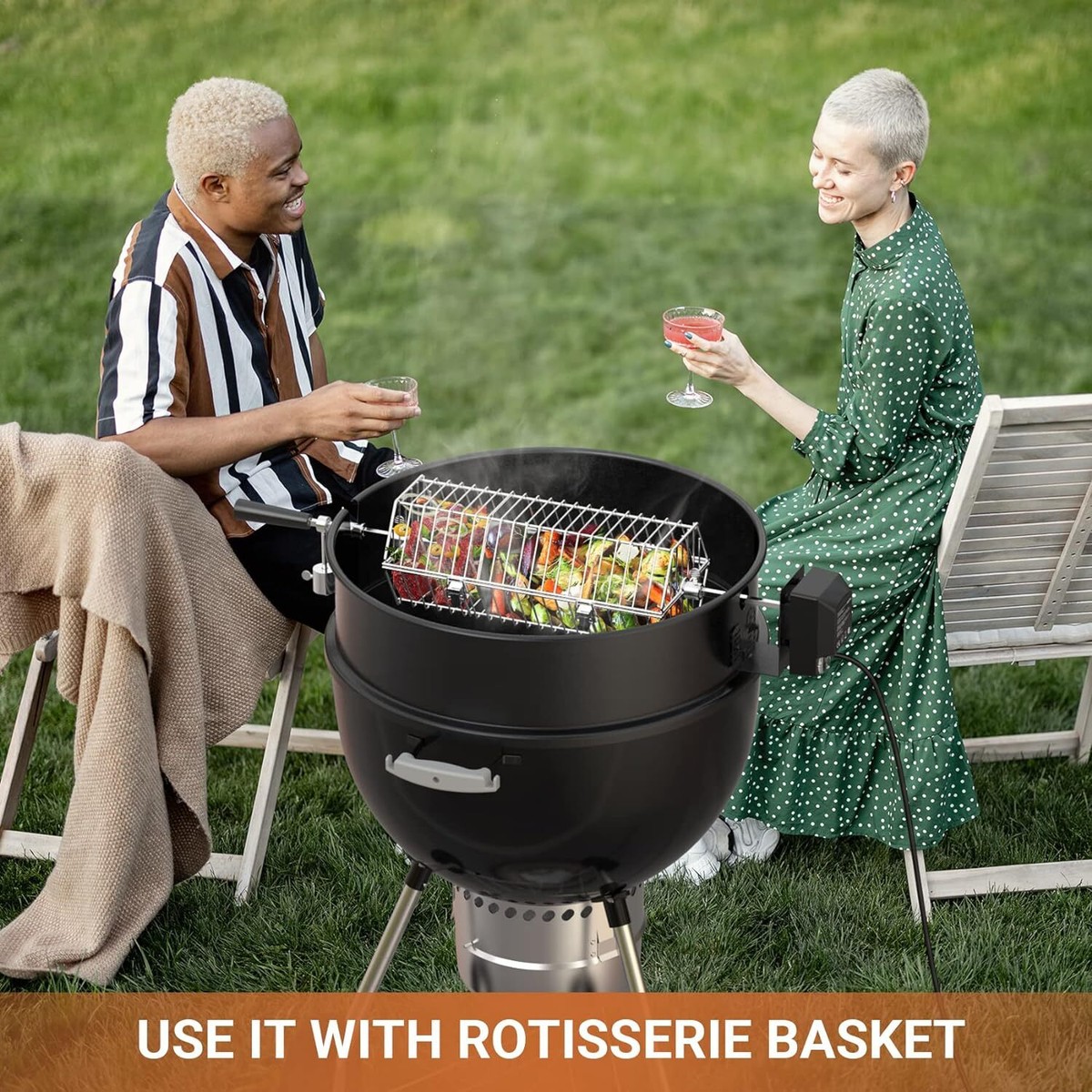 Rotisserie Ring Weber Premium Fine Mesh Rotisserie Basket Grill Charcoal  Only Fire Universal Rotisserie Ring Kit Stainless