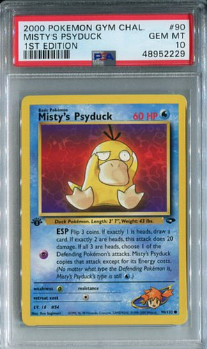 Misty's Psyduck (1st Edition) graded PSA 10 for sale on eBay
