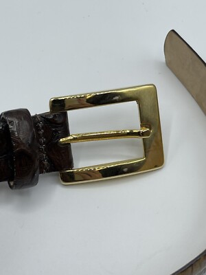 WCM New York Italian Calfskin Brown Leather Belt Snake 