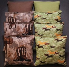 COWBOY Boots HORSES Cornhole Bean Bags Western Horse Rodeo Ranch Game Toss Bags