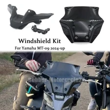MT09 Front Black Waterproof Windshield Wind Deflector Kit For Yamaha MT-09 2024