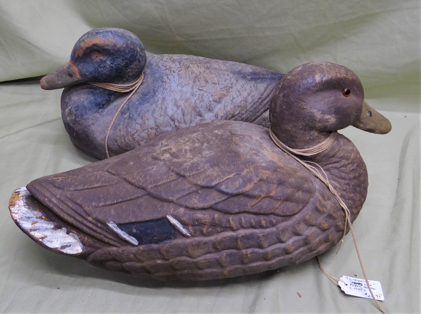 Pair of Paper Mache Mallard Decoys, C. 1950's From Roy Willis Rig eBay