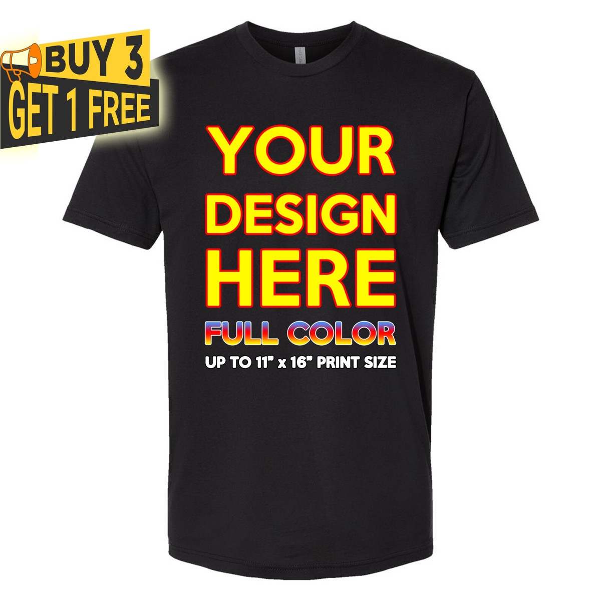 Full Color Custom Print Text or Photo On T Shirt Your Logo Design Premium  Tee