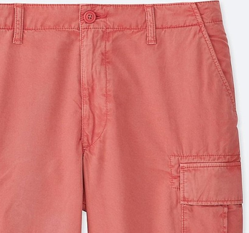 ショートパンツ No.0310 cago balloon wide cotton SHORTS UNIQLO Cargo Shorts Solid PINK (12) 100% Cotton Men's MEDIUM