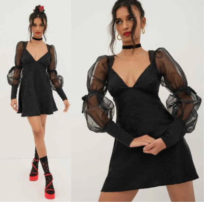 maddi corset mini dress Draped Corset Mini Dress in Black - 4 / Regular