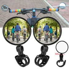 2Pcs Mini Bicycle Rotaty Handlebar Glass Cycling Rear View Mirror for Road Bike