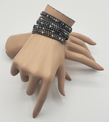 Chan Luu Brown Beaded Wrap Bracelet Chan Luu Gray & Brown Beaded Wrap Bracelet main image 2