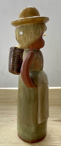 Vintage UCTCI Clay Pottery Lady w/Hat Carrying Basket Figurine Japan 6.5” - Picture 4 of 7