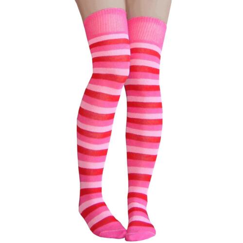 Pink Striped Thigh Highs - Picture 1 of 2