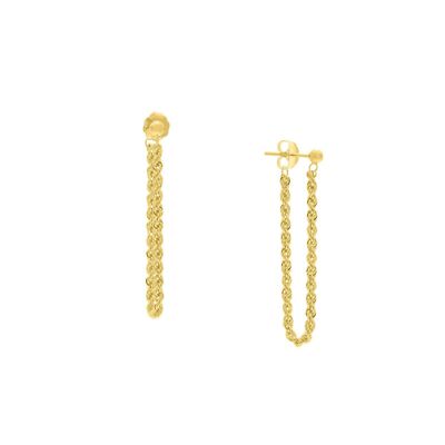 Gedrehtes Seil Kette Ohrringe echt 14K Gelbgold