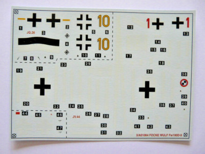 AIRFIX 1:72 01064 FOCKE WULF Fw 190D-9 DECAL SHEET