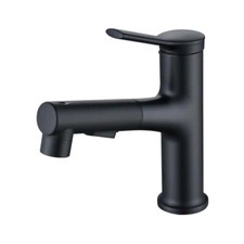 IHOMEadore MD-RPBF61001MB Single Hole Pull Down Bathroom Faucet Matte Black