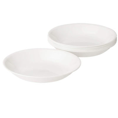 6 Pieces Corelle Bowl Set Chip Resistant, 20-Oz Lightweight Round Bowls White
