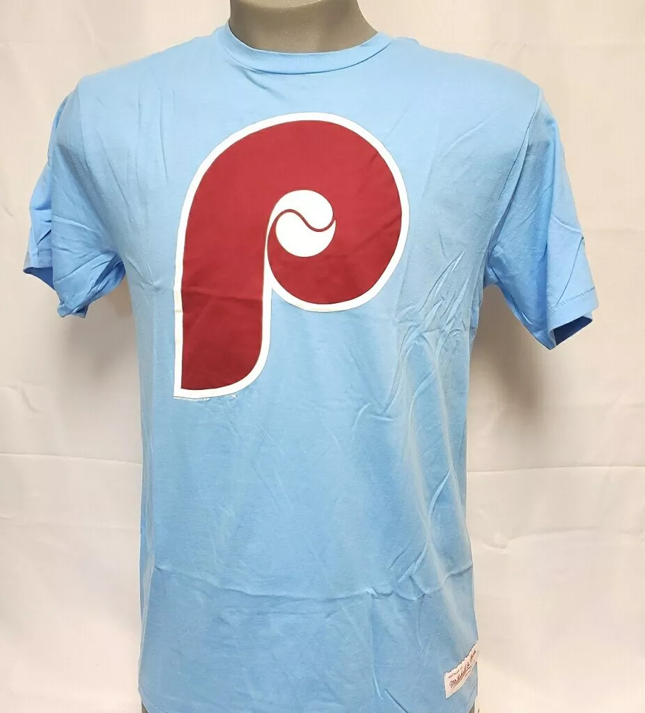 Mens Philadelphia Phillies Mitchell & Ness Powder Blue Logo Baseball  Tee T-Shirt