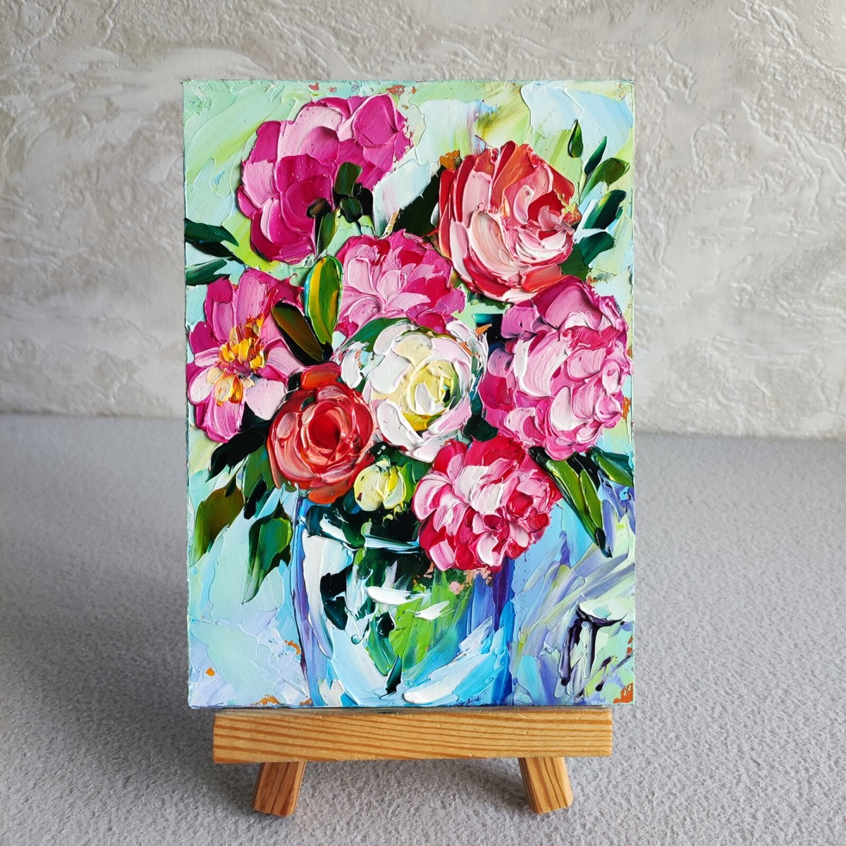 絵画 Oil painting of beautiful flowers. Beautiful Flowers Old Master Style OIL Painting in Original