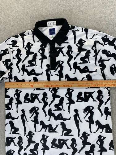 Ready Golf LADIES IN WHITE Short Sleeve Polo Shirt (Men's XL) Black/White - 第 5/9 張圖片