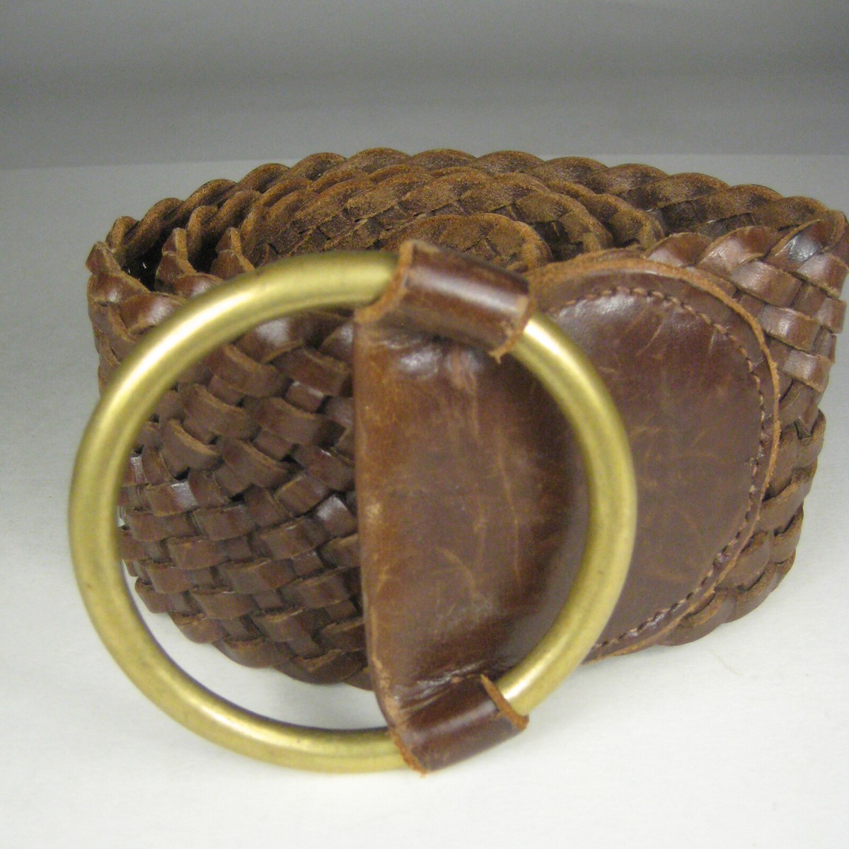 J M Davidson Belt Women Size S 32 In Brown Leather Wide Buckle