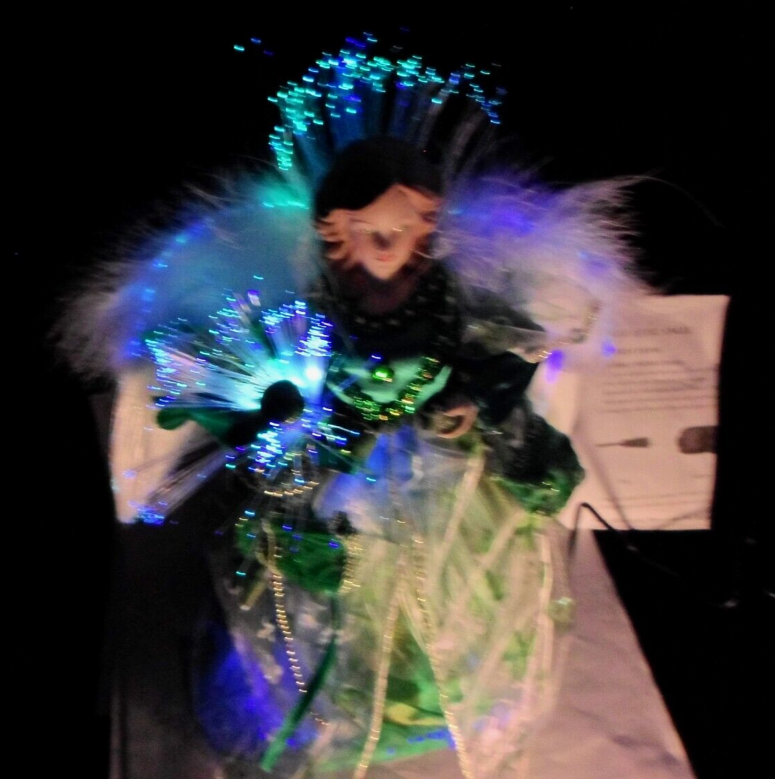 KURT ADLER 12" LED FIBER OPTIC IRISH ANGEL TREE TOPPER COLOR CHNGNG