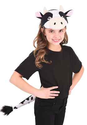 Cow Plush Headband & Tail Costume Kit
