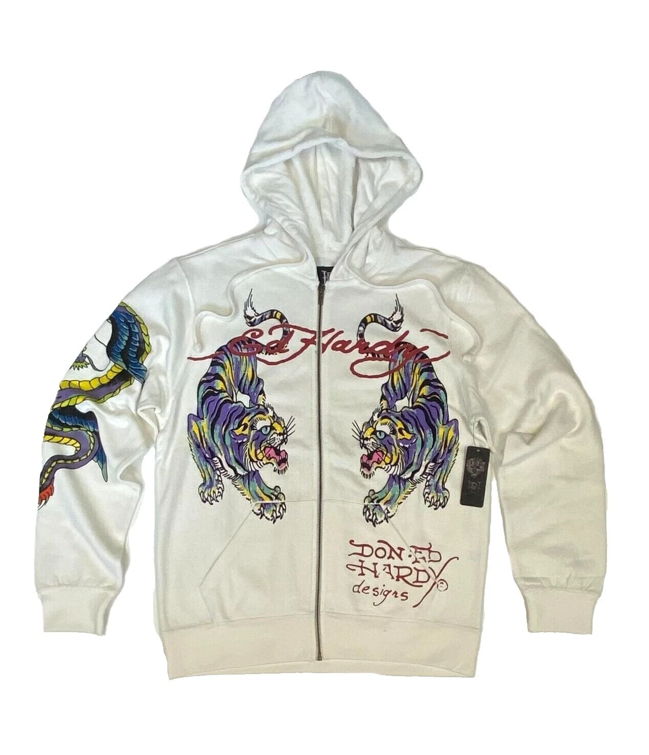 Ed Hardy Cotton Full Zip Hoodies & Sweatshirts for Men