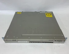 Cisco Catalyst 3850 12-Port SFP Network Switch WS-C3850-12S-S. Ears, 1x PSU