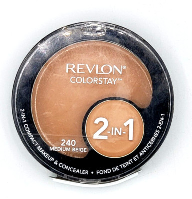NEW Revlon Colorstay 2-in-1 Compact Makeup and Concealer- 240 MEDIUM BEIGE