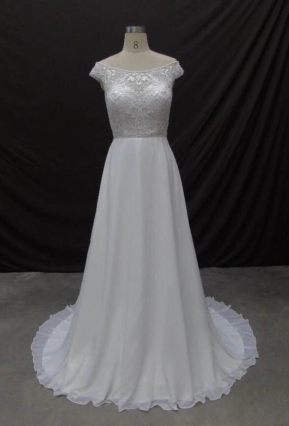 HBH Brautmode I Brautkleid A-Linie bestick Carmen für Standesamt Elfenbein - Bild 1 von 4