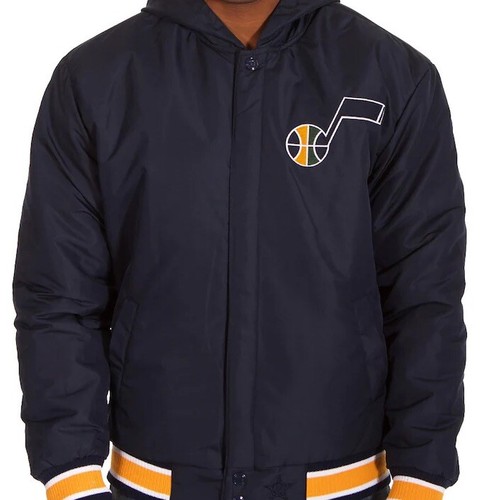 Men’s NBA Utah Jazz Reversible Hooded Jacket JH Design Full Snap NWT Sz 3XL 🔥 - Picture 5 of 12