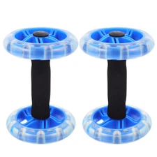 Double Ab Roller Two Slip Core Wheels Fitness Lose Weight Equipment Blue