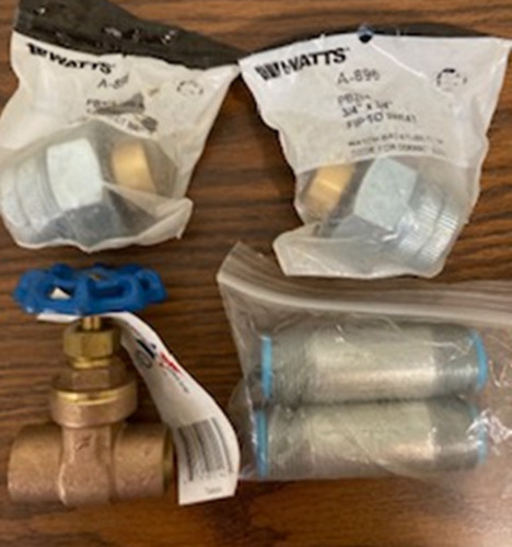 Brass Gate Valve 3/4" Sweat +Two 3/4" Dielectric Couplers+Two 3/4" Pipes