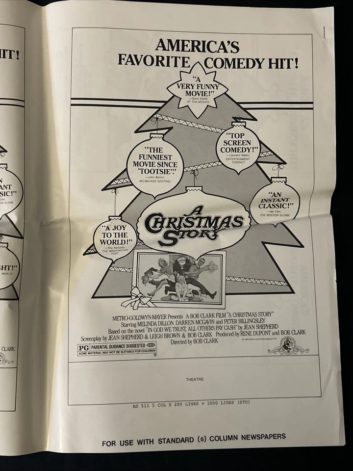 A CHRISTMAS STORY Original 1983 UNCUT Ad Slicks (4 PAGES) - VERY RARE! - Image 2 of 4