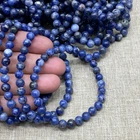 Wholesale 1 Pcs Blue Sodalite Stone ball beads 6mm 7.5" crystal Stretch Bracelet