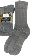 2 Pairs Mens Merino Wool Blend Cushioned Thermal Gray Crew Boot US Made Socks