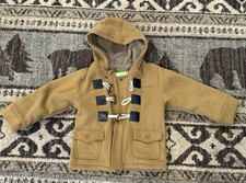 Boys Size 110 4-5 designer jacket Rory Chen brown fleece line