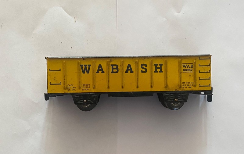 MARX 8 WHEELED TIN WABASH HOPPER CAR   - GOOD CONDITION