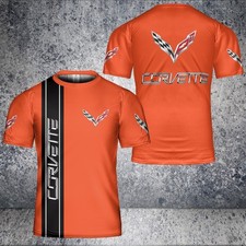 Custom Name - Mens Corvette C7 Logo Orange - ...
