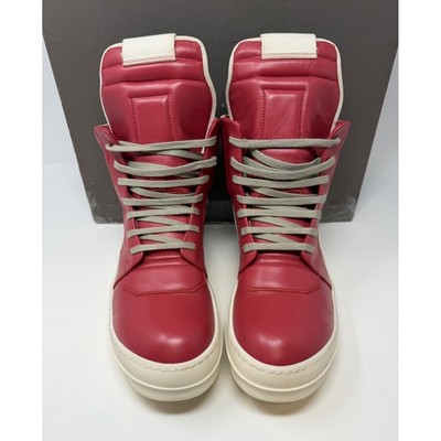 Rick Owens Geobasket Carnelian Red/Milk Sneaker Size 8 US 41  display picture 3