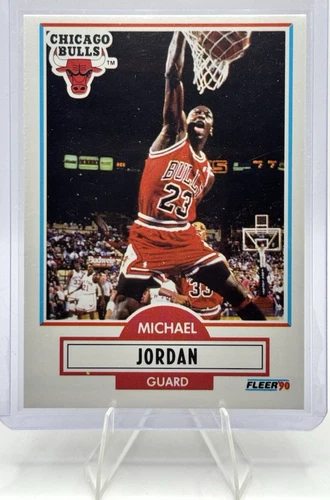 Michael Jordan 1990-91 Fleer Basketball - Black Line Above Bio Card# 26
