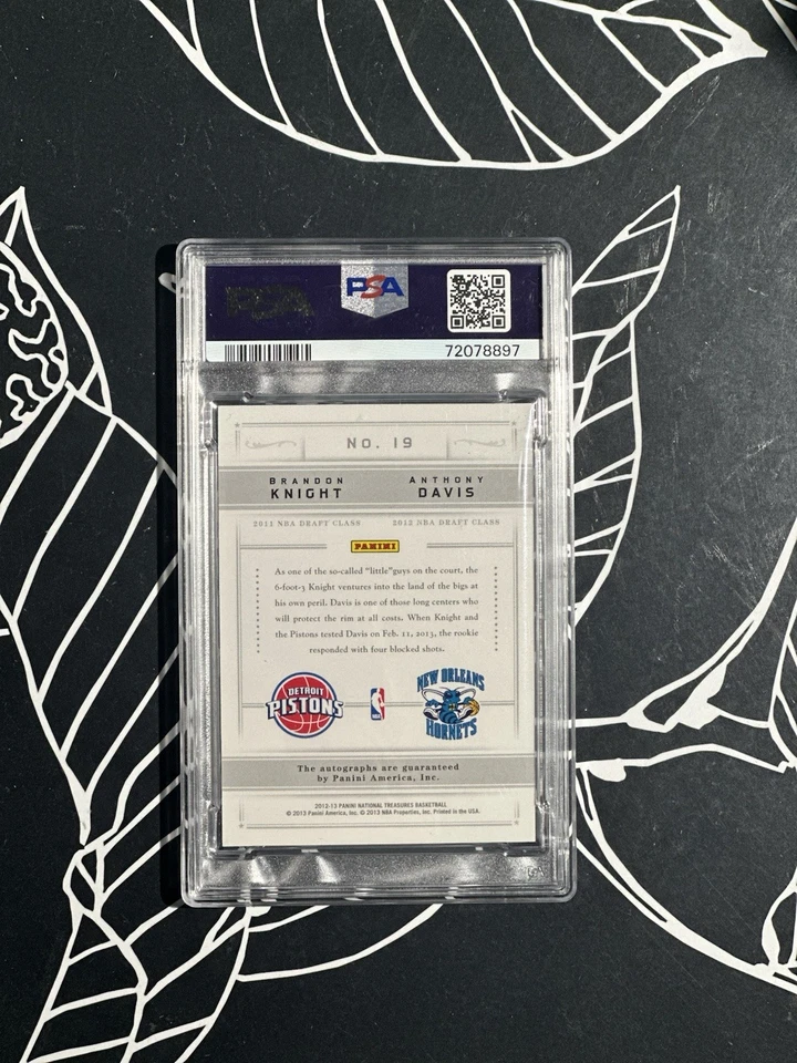 2012-13 Panini National Treasures Anthony Davis Brandon Knight Dual RC Auto /10 - Image 2 of 2