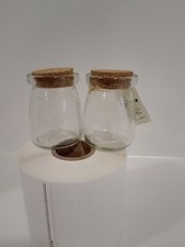 Clear Glass Mini Jars with Cork Top Set of 2