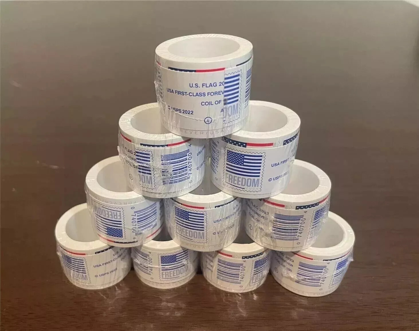 New 10 rolls of 100 USPS - Postage Free Ship!!-1000 PCS-Discount Multiples!